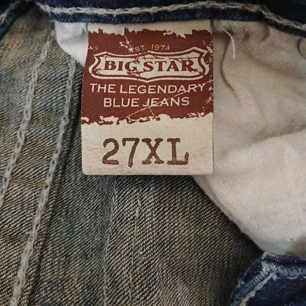 Big Star Casey K Slim Boot low rise blue jeans embroidered pockets 27x33 Y2K - Picture 4 of 7